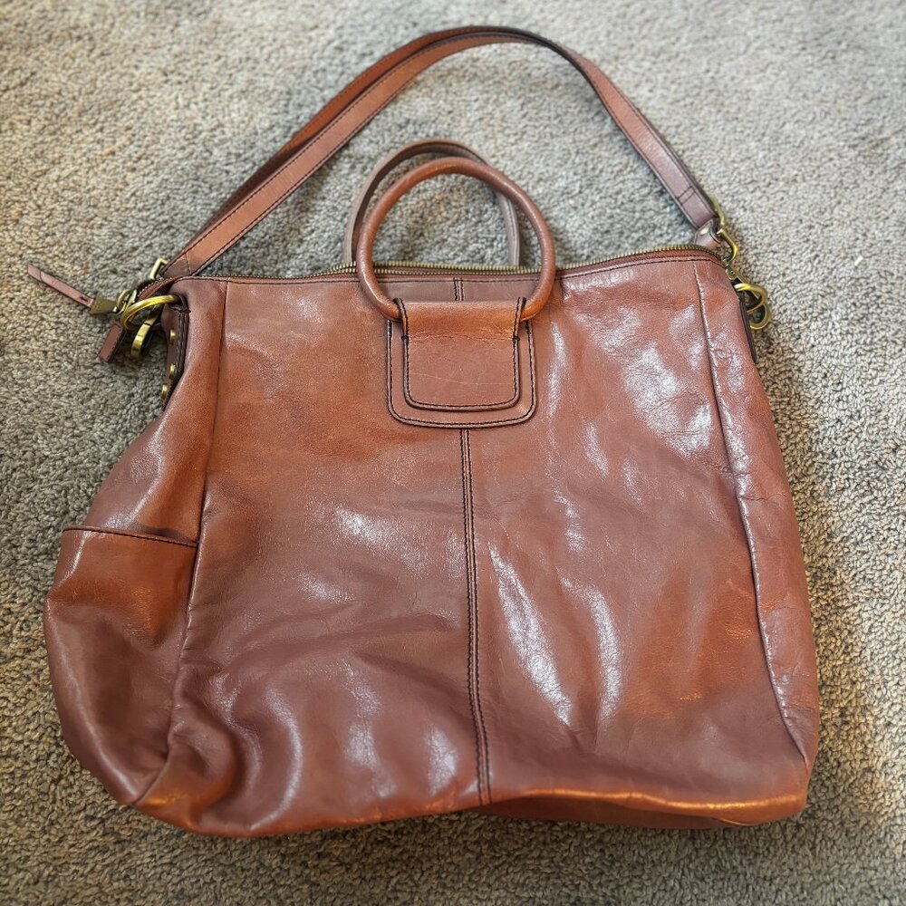 HOBO Large Sheila satchel in polished leather